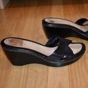 Black Wedge Sandals 8.5